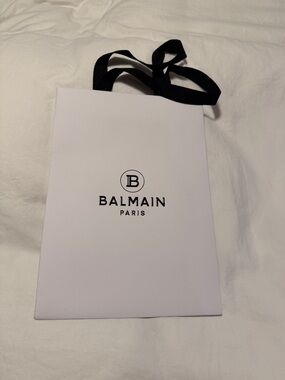 Small Balmain White and Black Shopping Bag